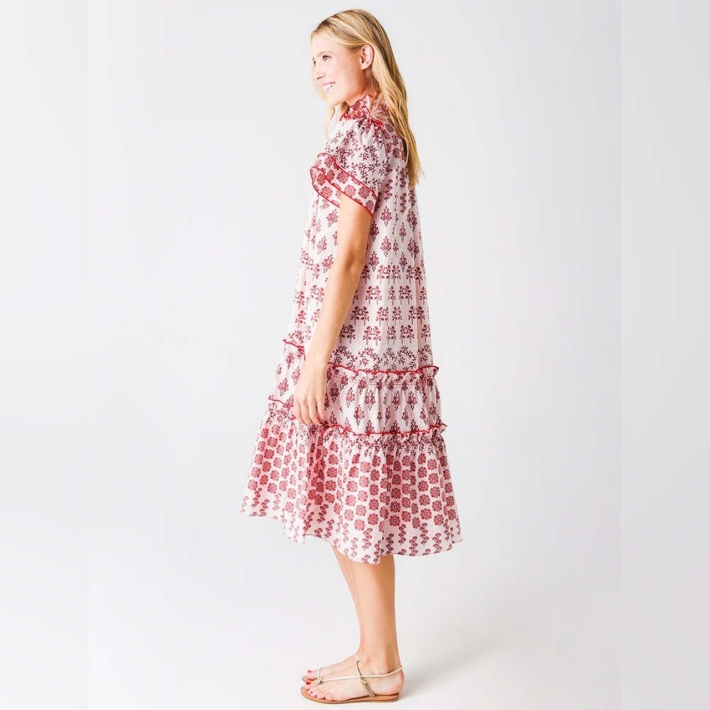 Hunter Bell Matthews Red and White Midi Dress - Picture 3 of 3